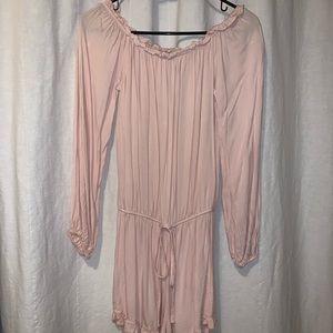 Pink off the shoulder romper